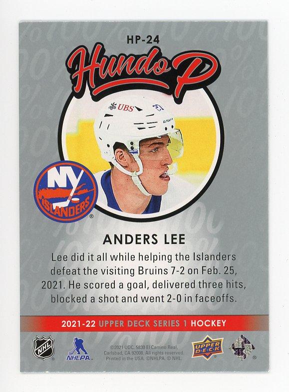 2021-2022 Anders Lee Hundo P Upper Deck Series 1 New York Islanders # HP-24