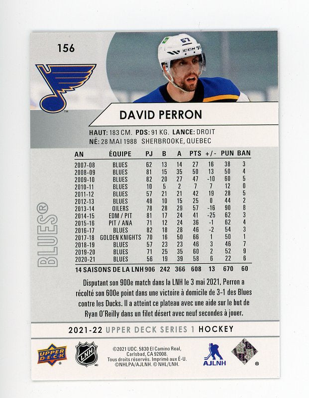 2021-2022 David Perron French Variant Upper Deck St.Louis Blues # 156