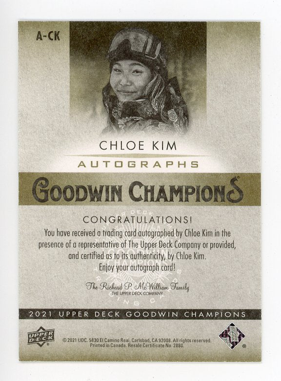2021 Chloe Kim Autograph Goodwin Champions # A-CK
