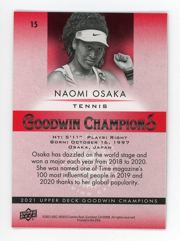 2021 Naomi Osaka Red Parallel Goodwin Champions # 15