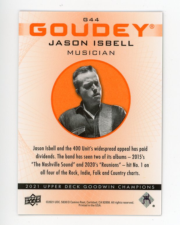 2021 Jason Isbell Platinum Orange #D /399 Goodwin Champions # G44