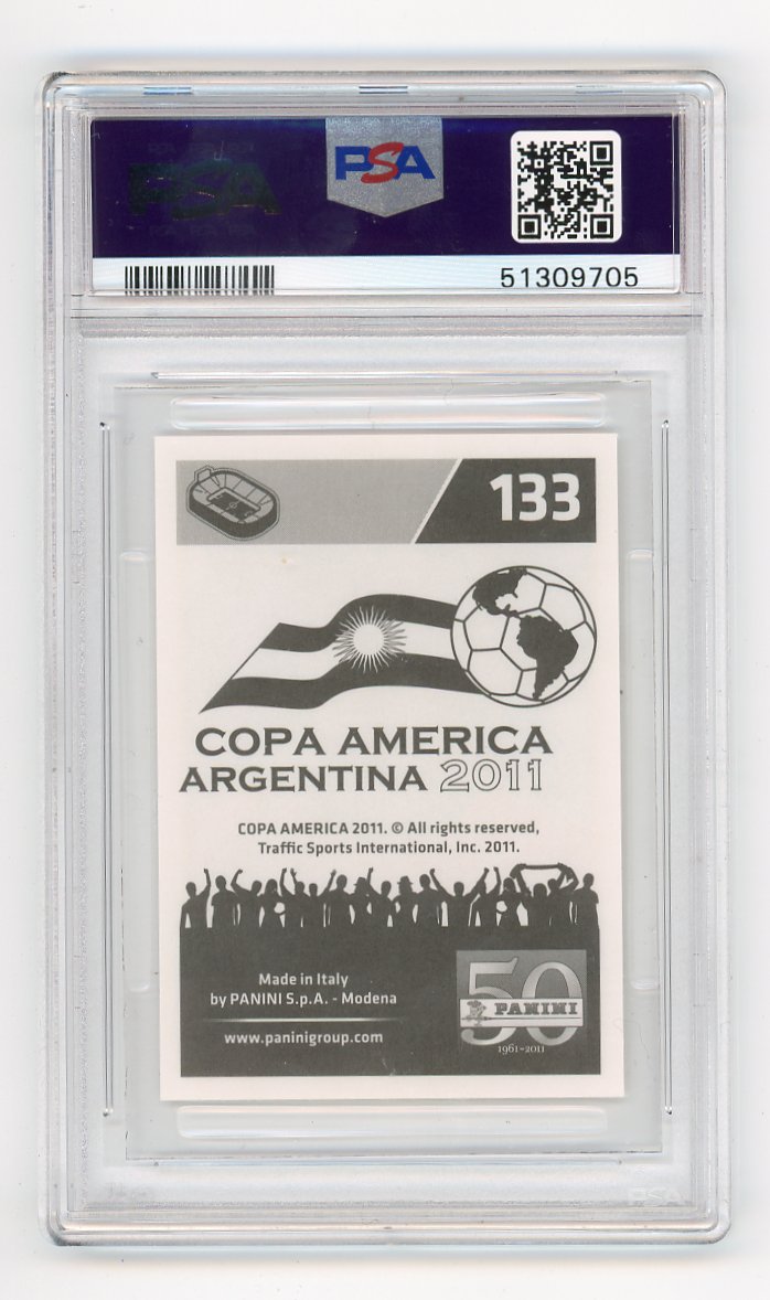 2011 Neymar Copa America Argentina Sticker PSA 6 Panini Brazil # 133