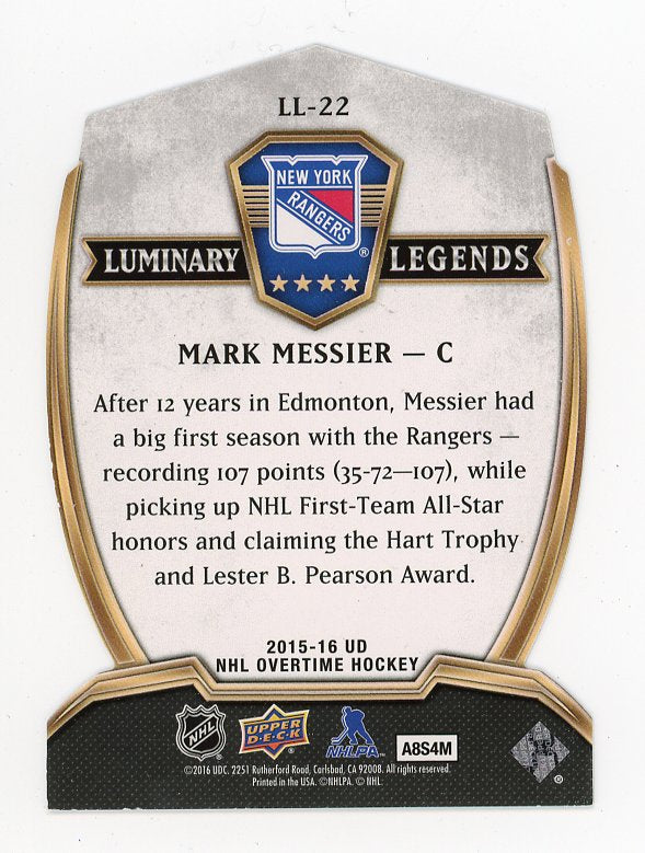 2015-2016 Mark Messier Luminary Legends Upper Deck New York Rangers # LL-22