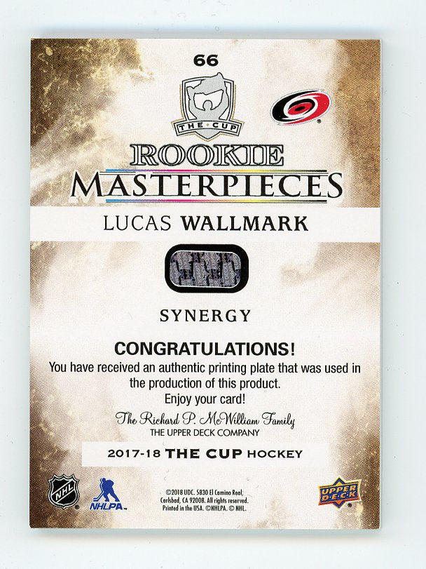 2017-2018 Lucas Wallmark Rookie Masterpieces #D 1/1 The Cup # 66