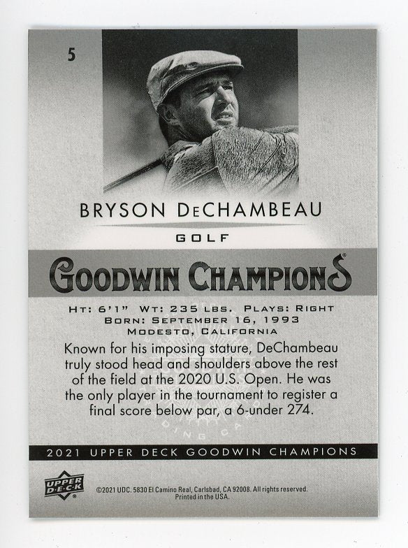 2021 Bryson Dechambeau Platinum Goodwin Champions # 5