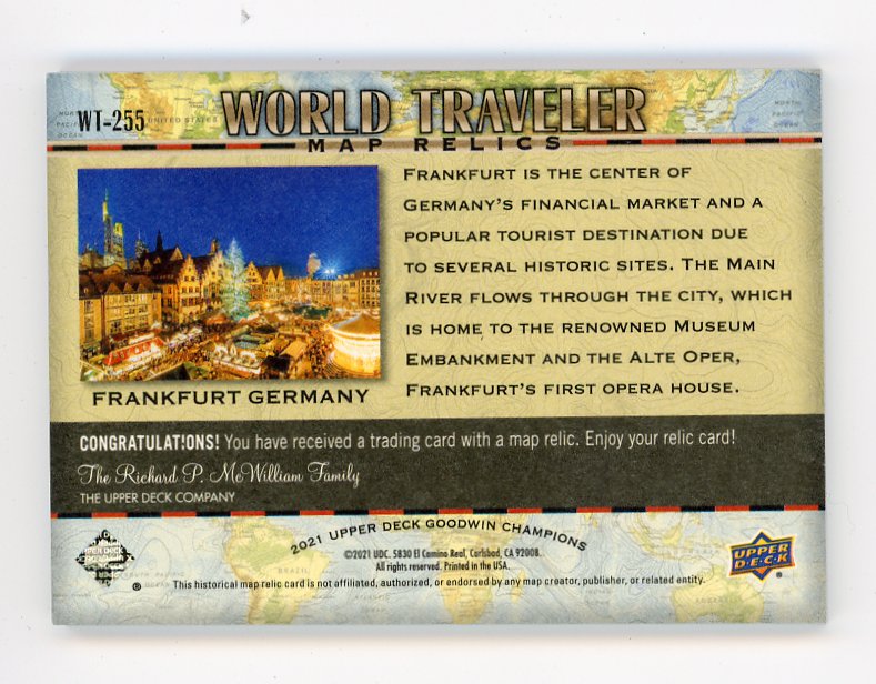 2021 World Traveler Map Relic Germany Goodwin Champions # WT-255