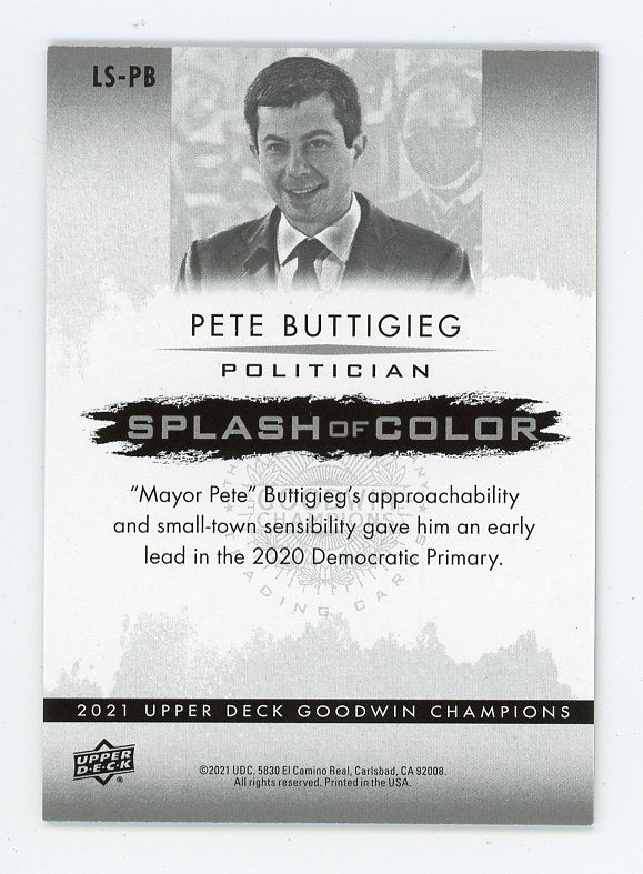2021 Pete Buttigieg Splash Of Color 3D Goodwin Champions # LS-PB