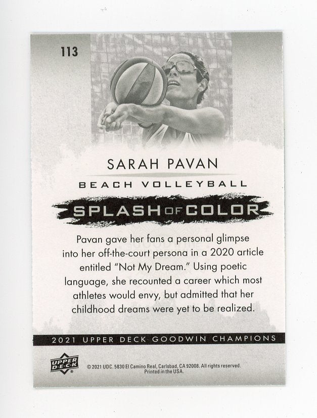 2021 Sarah Pavan Splash Of Color Goodwin Champions # 113