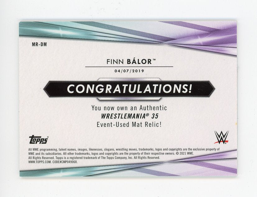 2021 Finn Balor Event Used Mat Relic Wrestlemania WWE #D /75 Topps # MR-DM