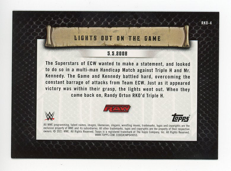2021 Triple H And Randy Orton RKO Lights Out On The Game WWE Topps # RKO-4