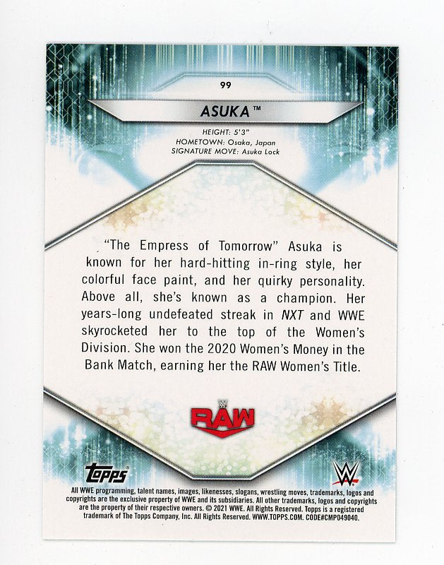 2021 Asuka Foil Raw WWE Topps # 99