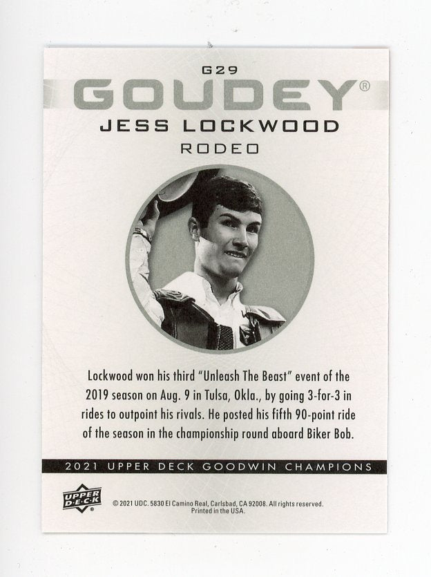 2021 Jess Lockwood Goudey Goodwin Champions # G29