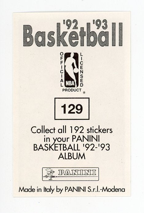 Bill Cartwright Panini 1992-1993 Basketball Sticker Chicago Bulls #129