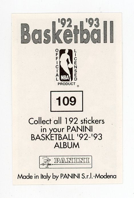 Alvin Robertson Panini 1992-1993 Basketball Sticker Milwaukee Bucks #109
