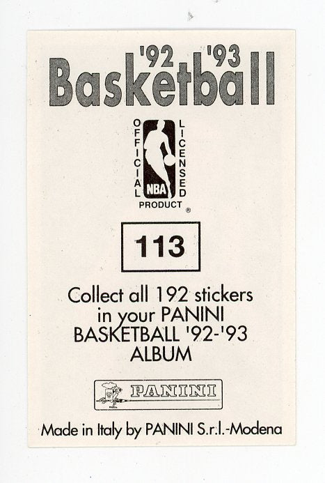 Fred Roberts Panini 1992-1993 Basketball Sticker Milwaukee Bucks #113