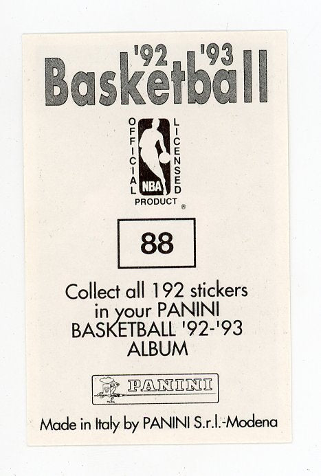 Terry Cummings Panini 1992-1993 Basketball Sticker San Antonio Spurs #88
