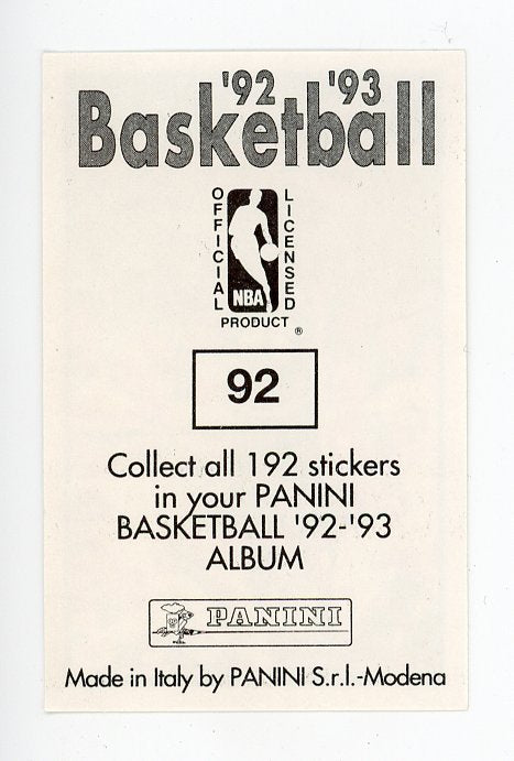 Antoine Carr Panini 1992-1993 Basketball Sticker San Antonio Spurs #92