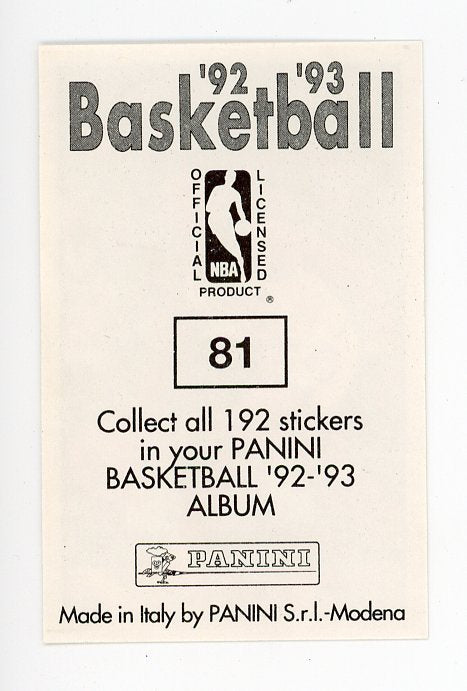Jerome Richardson Panini 1992-1993 Basketball Sticker Minnesota Timberwolves #81