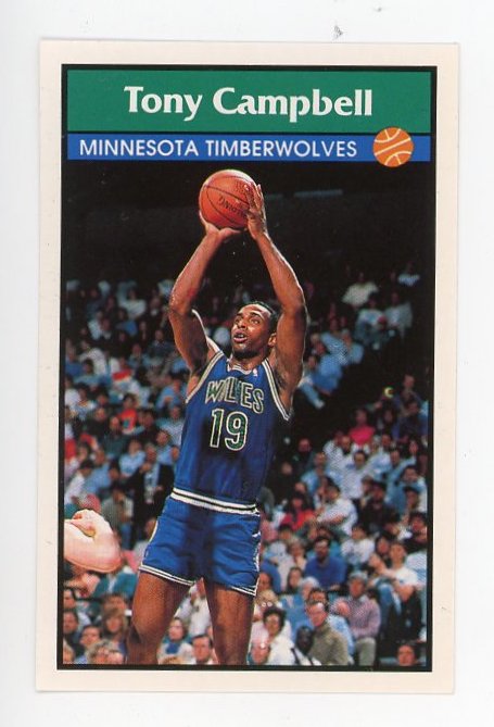 Tony Campbell Panini 1992-1993 Basketball Sticker Minnesota Timberwolves #82