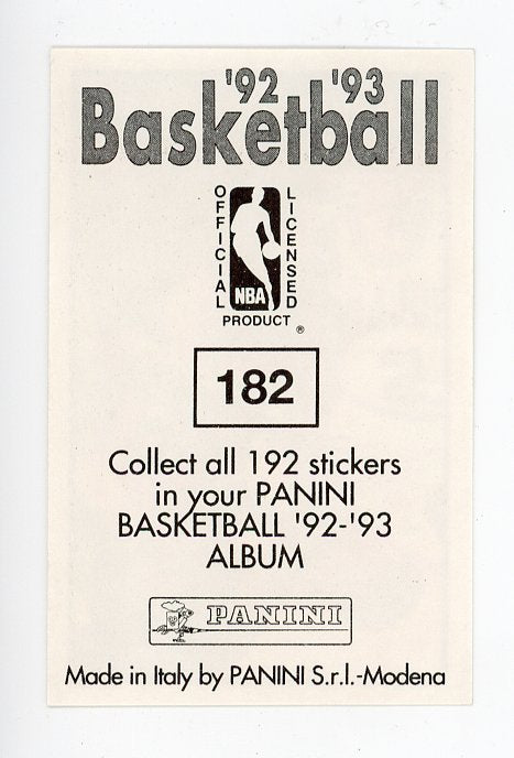 Johnny Dawkins Panini 1992-1993 Basketball Sticker Philadelphia 76ers #182