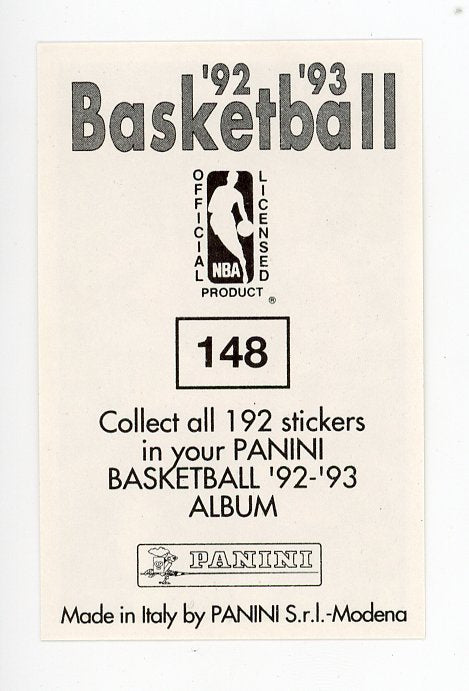 Michael Williams Panini 1992-1993 Basketball Sticker Indiana Pacers #148