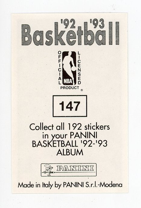 Chuck Person Panini 1992-1993 Basketball Sticker Indiana Pacers #147