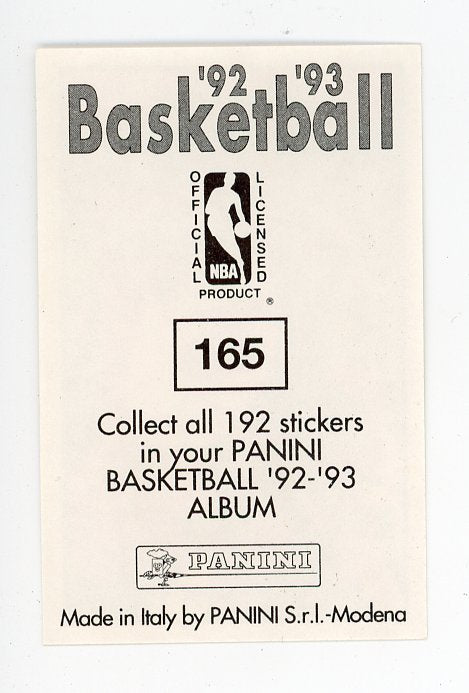 Grant Long Panini 1992-1993 Basketball Sticker Miami Heat #165
