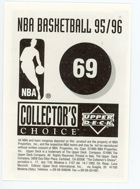 1995-1996 Reggie Williams Sticker Upper Deck Denver Nuggets # 69