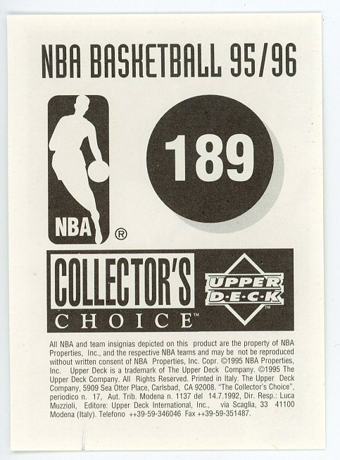 1995-1996 Anthony Bowie Sticker Upper Deck Orlando Magic # 189