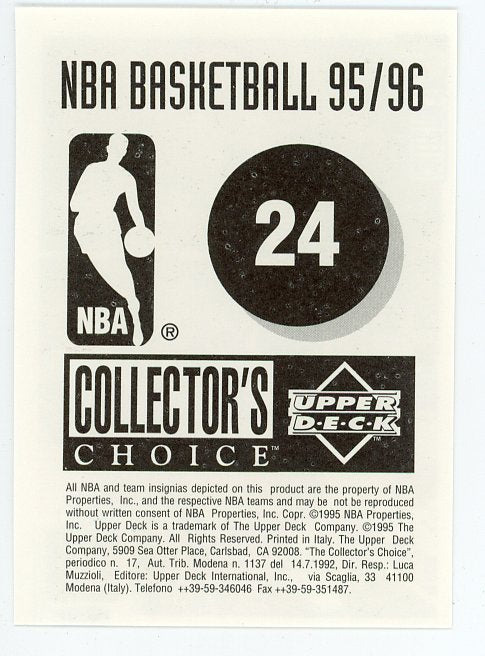 1995-1996 Vlade Divac Sticker Upper Deck Los Angeles Lakers # 24