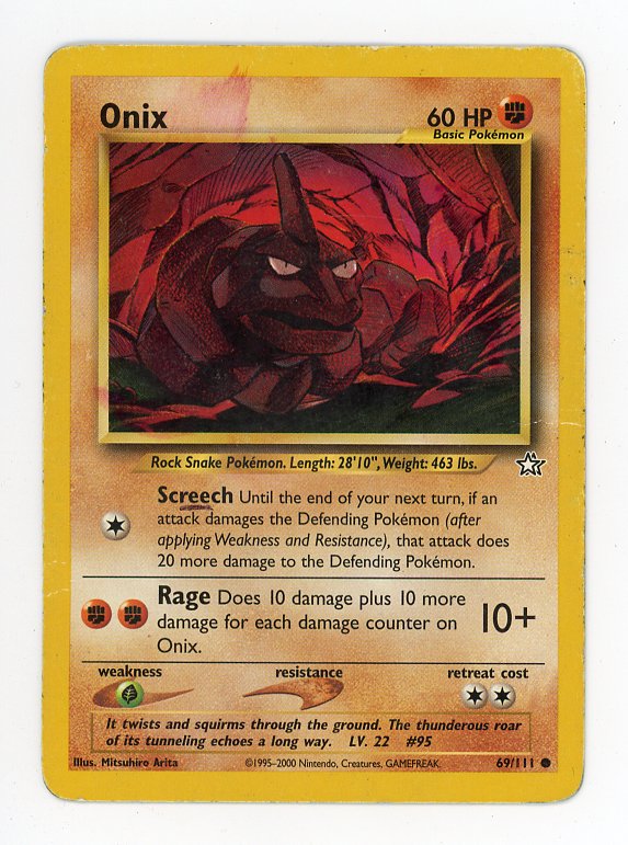 Onix 69/111 Pokemon 2000 Non Holo Neo Genesis