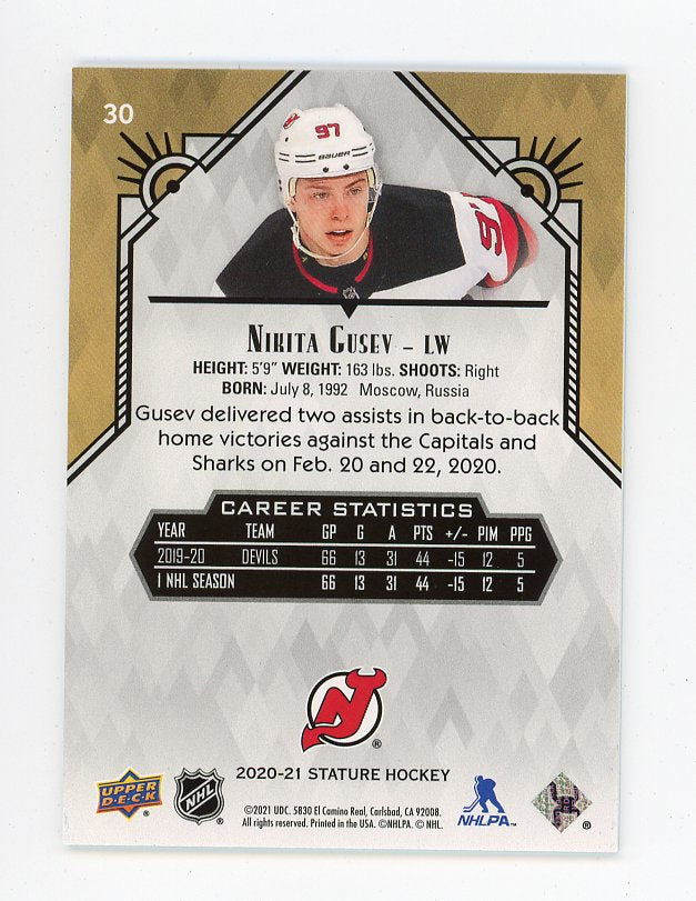 2020-2021 Nikita Gusev Base Stature New Jersey Devils # 30