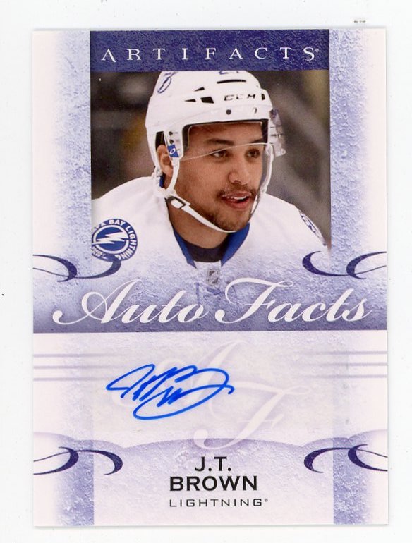 2014-2015 J.T. Brown Auto Facts Artifacts Tampa Bay Lightning # A-JB