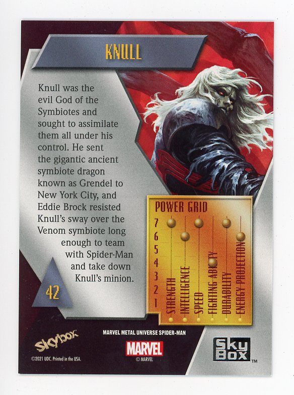 2021 Knull Yellow FX Metal Universe Skybox Marvel # 42