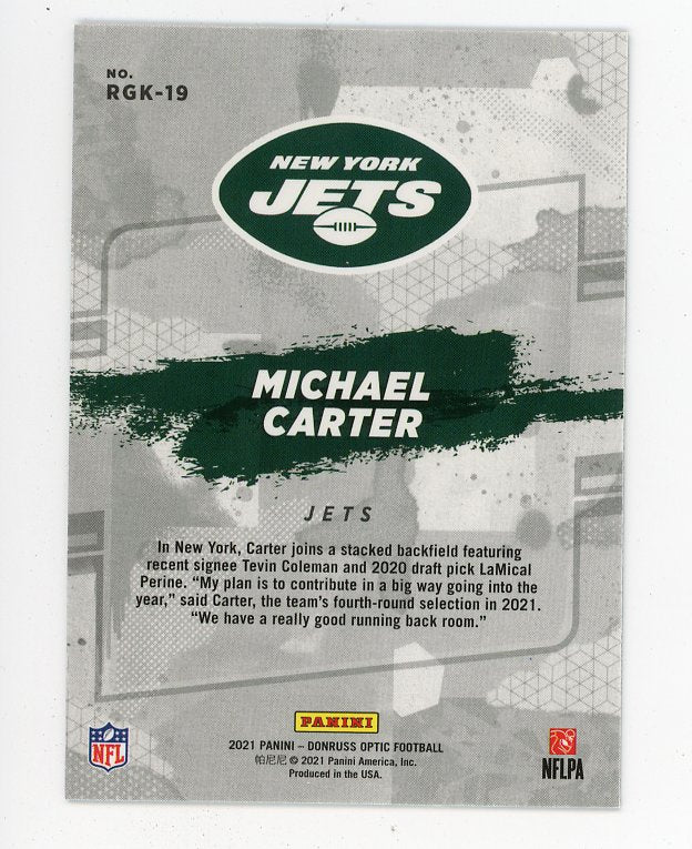 2021 Michael Carter Gridiron Kings Rookies Panini New York Jets # RGK-19