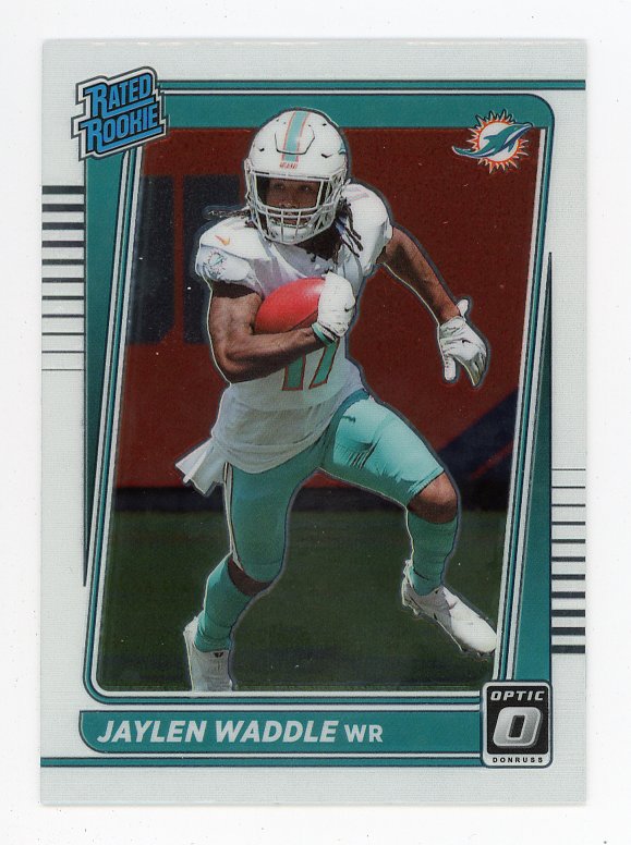 2021 Jaylen Waddle Rated Rookie Panini Optic Miami Dolphins # 208