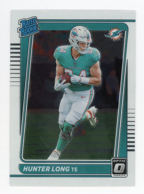 2021 Hunter Long Rated Rookie Panini Optic Miami Dolphins # 281