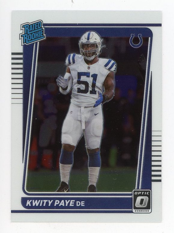2021 Kwity Paye Rated Rookie Panini Optic Indianapolis Colts # 248