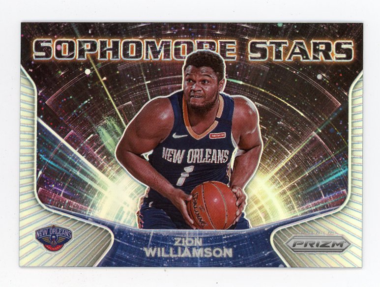 2020-2021 Zion Williamson Sophomore Stars Silver Prizm Panini New Orleans Pelicans # 3