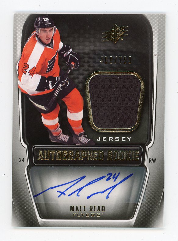 2011-2012 Matt Read Autographed Rookie #D /799 SPX Philadelphia Flyers # 192