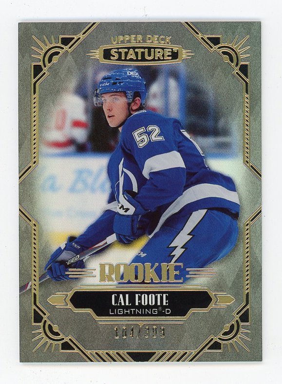2020-2021 Cal Foote Rookie #D /399 Stature Tampa Bay Lightning # 138