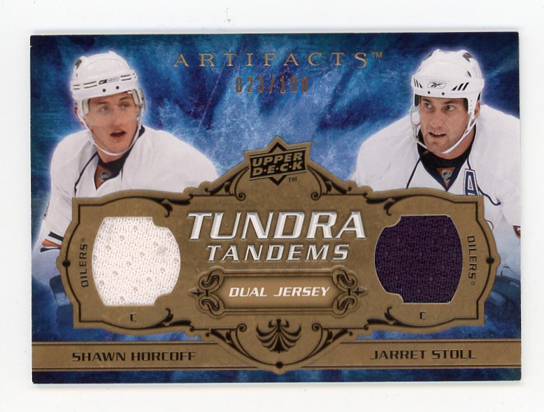 2008-2009 Shawn Horcoff And Jarret Stoll Tundra Tandems #D /100 Artifacts Edmonton Oilers # TT-SH