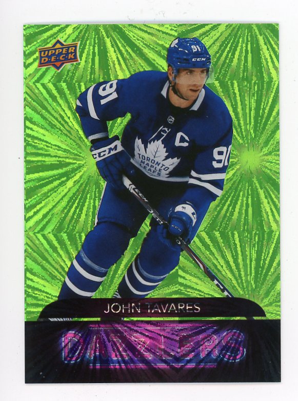 2020-2021 John Tavares Green Dazzlers Upper Deck Toronto Maple Leafs # DZ-93