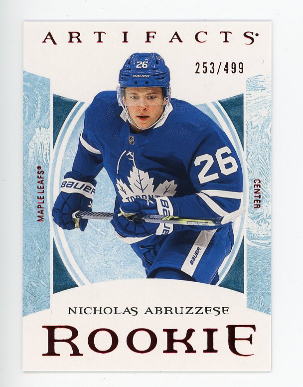 2022-2023 Nicholas Abruzzese Rookie #D /499  Artifacts Upper Deck Toronto Maple Leafs # 173