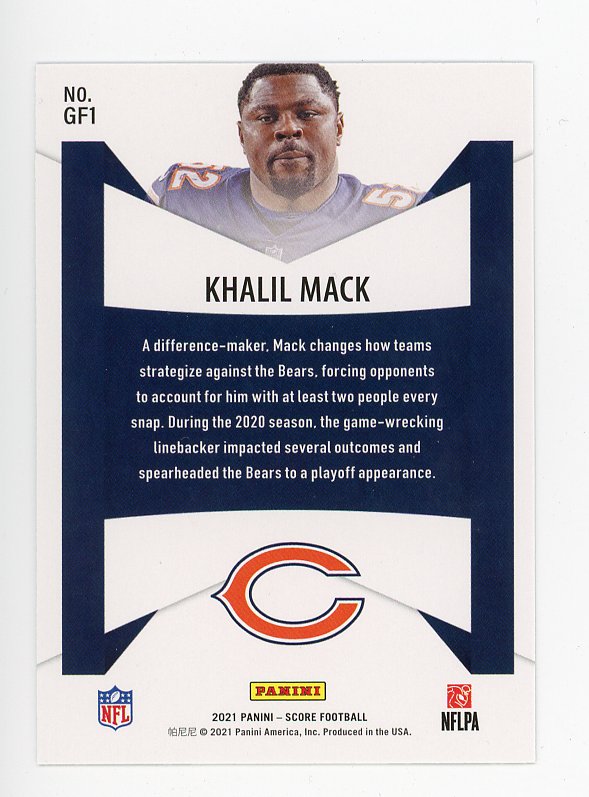 2021 Khalil Mack Game Face Score Chicago Bears # GF1