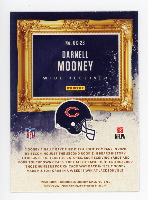 2020 Darnell Mooney Rookie Gridiron Kings Chicago Bears # GK-23