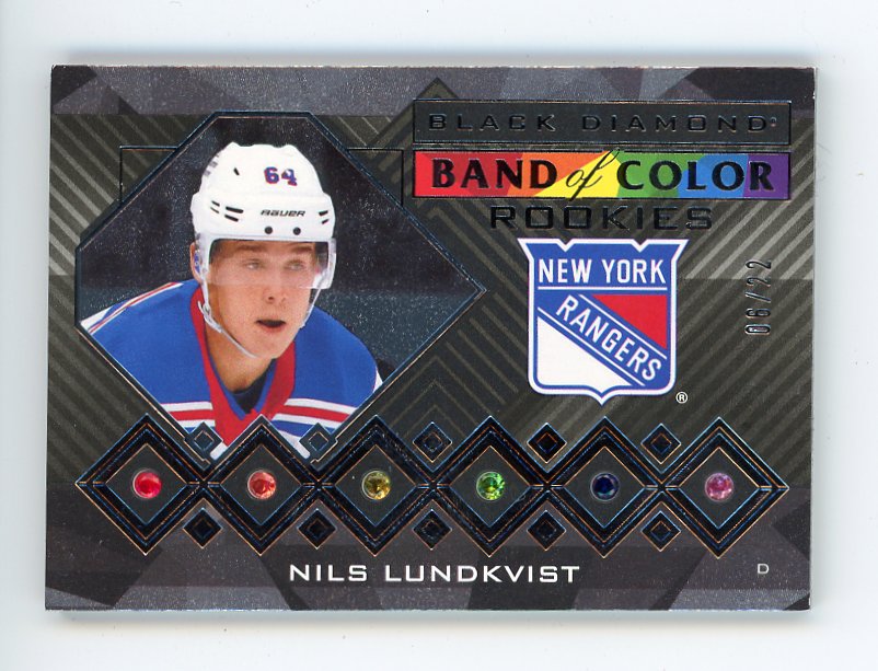2021-2022 Nils Lundkvist Band Of Color #D /25 Black Diamond New York Rangers # BCR-NL