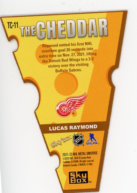 2021-2022 Lucas Raymond The Cheddar Metal Universe Detroit Red Wings # TC-11