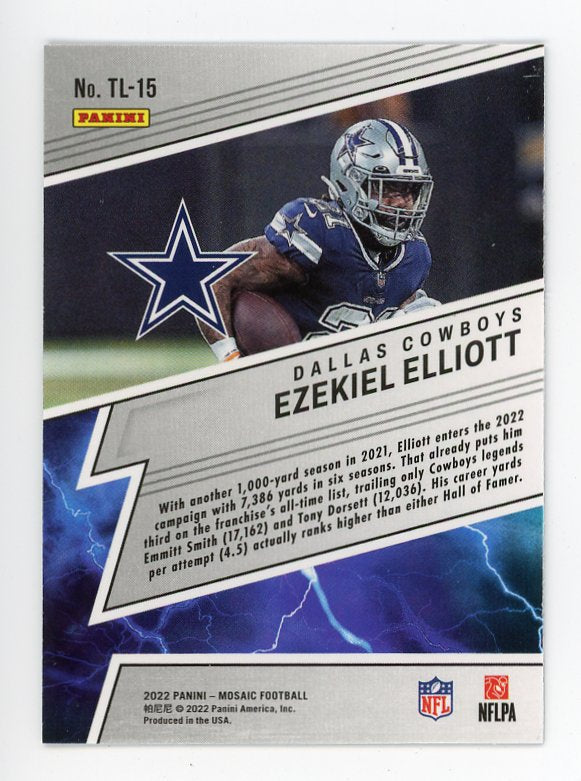 2022 Ezekiel Elliott Thunder Lane Mosaic Dallas Cowboys # TL-15