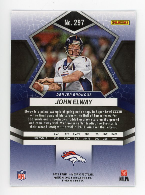 2022 John Elway Super Bowl XXXIII MVP Mosaic Denver Broncos # 297